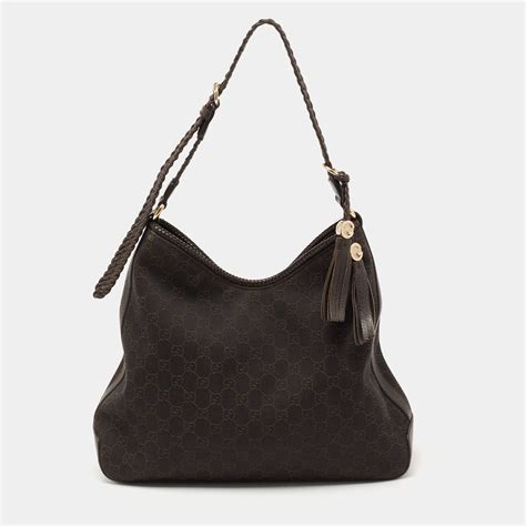 +gucci +hobo +bag|Gucci Leather Medium Marrakech Hobo .